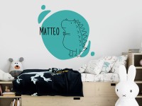 Wandtattoo Dinosaurier mit Name für Kinder