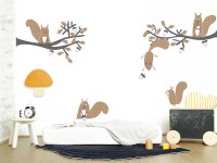 Wandtattoo Eichhörnchen Set im Kinderzimmer