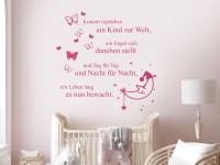 Wandtattoo Engel Spruch im Mädchenzimmer