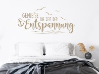 Wandtattoo Entspannung Spruch im Schlafzimmer