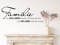 Wandtattoo Familie Spruch Liebe Leben