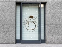 Wandtattoo Fenster Weihnachten Schneemann