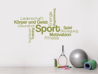 Wandtattoo Fitness Sport Begriffe