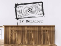 Wandtattoo Fußball Tor mit Text eigener Vereinsname