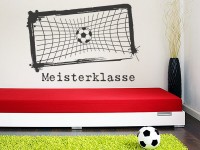 Wandtattoo Fußball Tor mit Text Meisterklasse