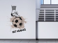 Wandtattoo Fußball mit Vereinsname