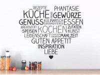 Wandtattoo Herz Schriften Kochen