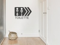 Wandtattoo Hinweisschild Toilette mit Pfeil