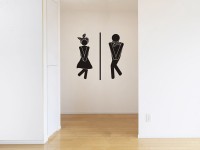 Wandtattoo Hinweisschild Toiletten Figuren