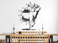 Wandtattoo Hirsch Wanddurchbruch