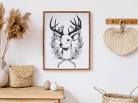 Wandtattoo Hirsch mit Bilderrahmen