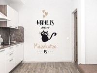 Wandtattoo Home is where my Mietzekatze is