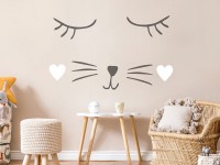 Wandtattoo Katze Mietzi Gesicht