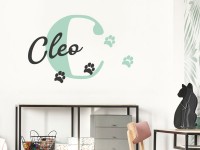 Wandtattoo Katzenname Cleo