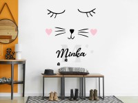 Wandtattoo Katzenname Minka mit Motiv