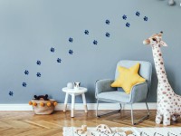 Wandtattoo Kinderzimmer Junge Blaue Wand mit Pfoten