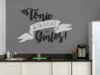 Wandtattoo Partykeller Gin Tonic Spruch