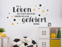 Wandtattoo Lebendiger Spruch für den Partykeller