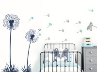 Wandtattoo Pusteblume mit Herzen fürs Kinderzimmer über dem Bett