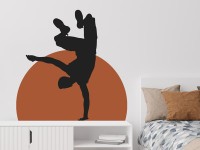 Wandtattoo Sonnenuntergang mit Breakdancer