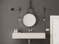 Wandattoo Spiegel mit Mandala im Badezimmer