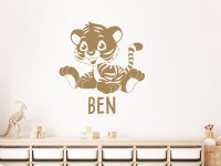 Wandtattoo Tiger mit Name im Kinderzimmer