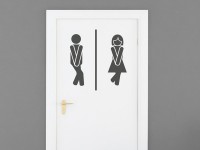 Wandtattoo Toilette Schild Dringend