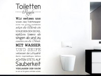 Wandtattoo Toilettenregeln
