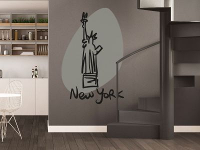 Wandsticker Freiheitsstatue – USA / Amerika Design, 100x25 Cm, Code 1201, Rückstandslos Entfernbar