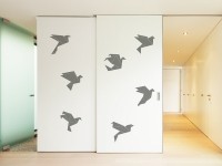 Wandtattoo Vogel Origami auf Schrank