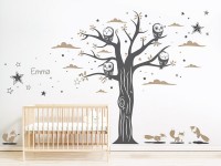 Wandtattoo Wald mit Füchsen im Kinderzimmer