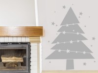 Wandtattoo Weihnachtsbaum mit Sternen