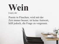 Wandtattoo Wein Spruch an der Restaurantwand