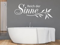 Wandtattoo Wellness Reich der Sinne auf grauer Wand