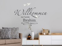 Willkommen bei Familie Wunschname Wandtattoo