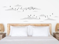 Wandtattoo Wolken im Schlafzimmer