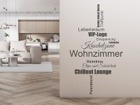 Wandatttoo Wohnzimmer Worte als Banner