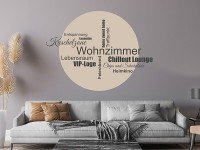 Wandtattoo Wohnzimmer Worte mit Kreis