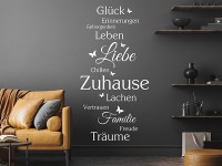 Wandtattoo Zuhause Begriffe waagerecht an der Wand