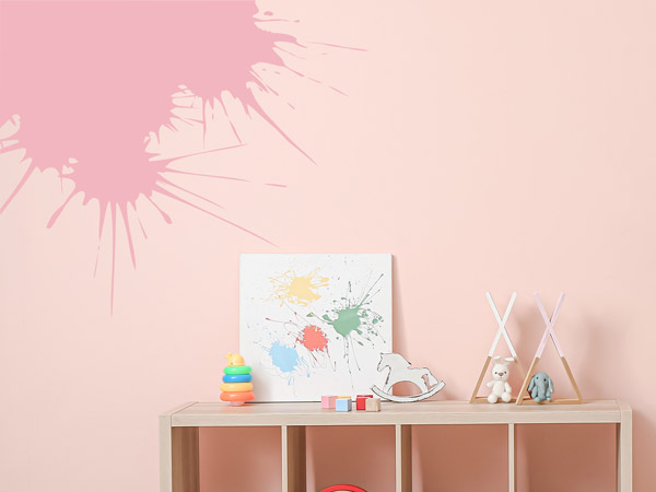 Wandaufkleber Splash Ecke Rosa