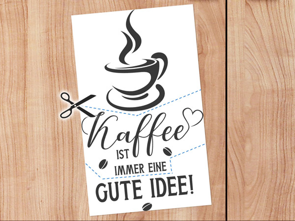 Wandtattoo anders anordnen Kaffee Spruch aufteilen