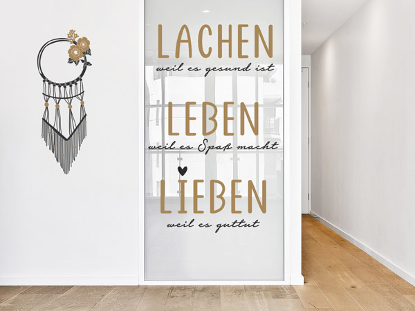 Wandtattoo Diele Makramee mit Spruch