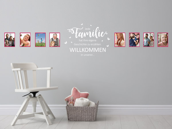 Wandtattoo Familie Fotorahmen mit Spruch