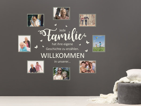 Wandtattoo Familienfotos mit Spruch