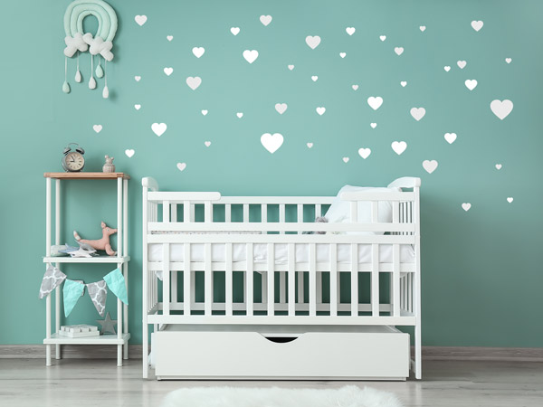 Wandtattoo Herzen Set Babyzimmer