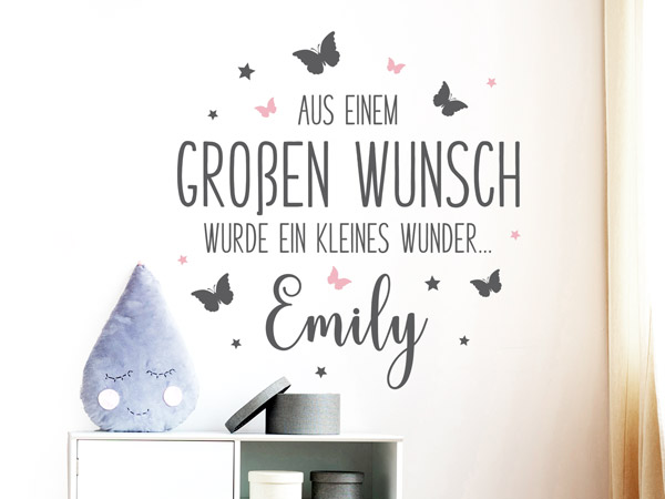 Wandtattoo Kinderzimmer Mädchen Spruch mit Name