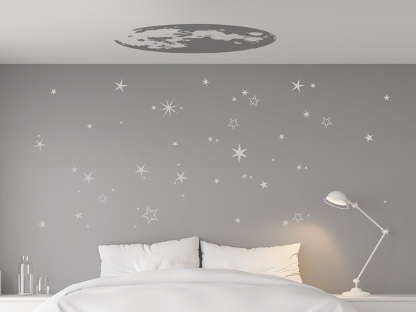 Mondphasen-Wandtattoo – Gold Home Art Wohnzimmer Schlafzimmer Aufkleber  Dekoration – Silber Phase Zyklus Kinderzimmer Mondsichel Vinyl Wandbild :  : Baby