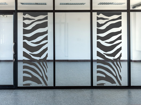 Wandtattoo Muster Zebra an der Glastür