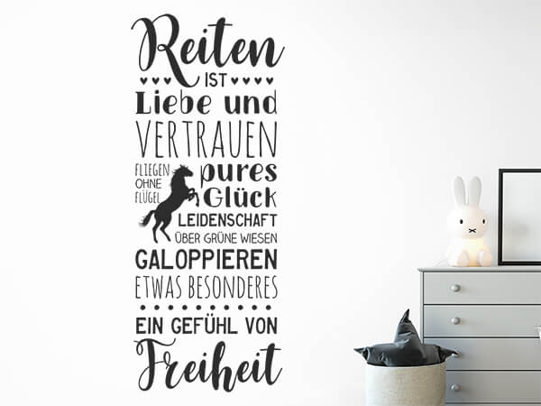 Wandtattoo Reiten Spruch