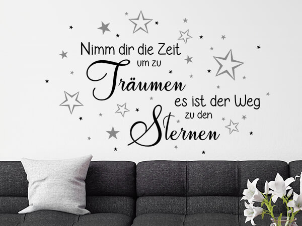 Wandtattoo Spruch Weg zu den Sternen